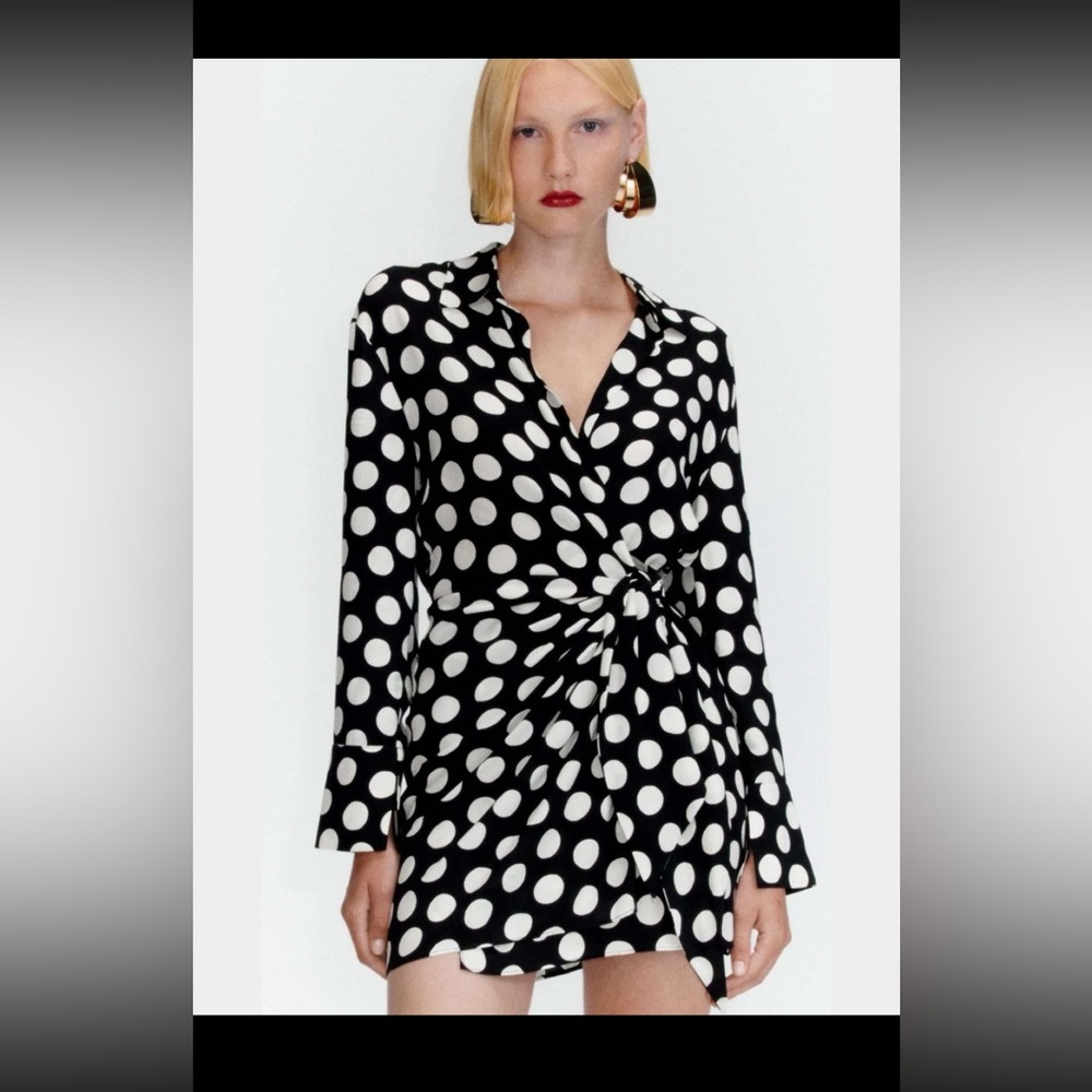 Chic Black and White Polka Dot Dress